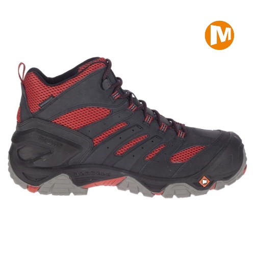 Merrell Strongfield Mid Waterproof Comp Toe Sicherheitsschuhe Herren Schwarz/Rot [DE-NXGSZ]